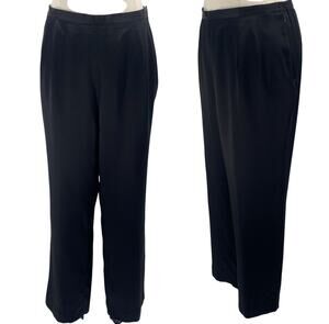 Vintage 90s Talbots Silk Satin Pants High Rise Tapered Leg Black Plus Womens 14